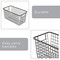 Smart Design Nestable Basket Organizer with Handles - Steel - 6 x 12 x 6 - Gunmetal - Set of 4